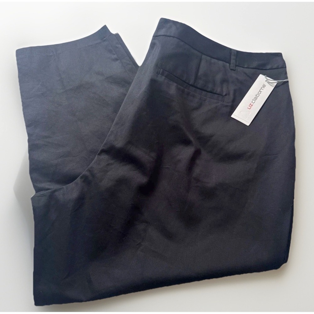 Liz Claiborne Emma Ankle Length Pants Womens 24W Black Mid-Rise Secret Slimming